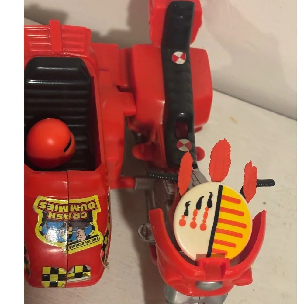 Tyco Incredible Crash Dummies Motorcycle with Sidecar Red Vintage Toy Good 1991